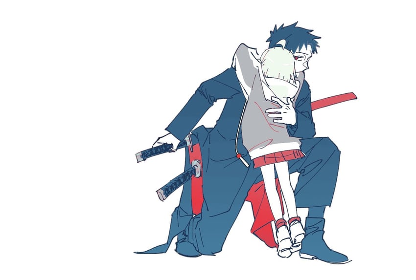rokuhira chihiro and kyonagi char (kagurabachi) drawn by liu_wein