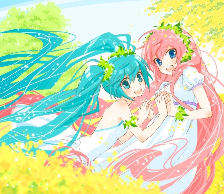 hatsune miku and megurine luka (vocaloid) drawn by centrist_8