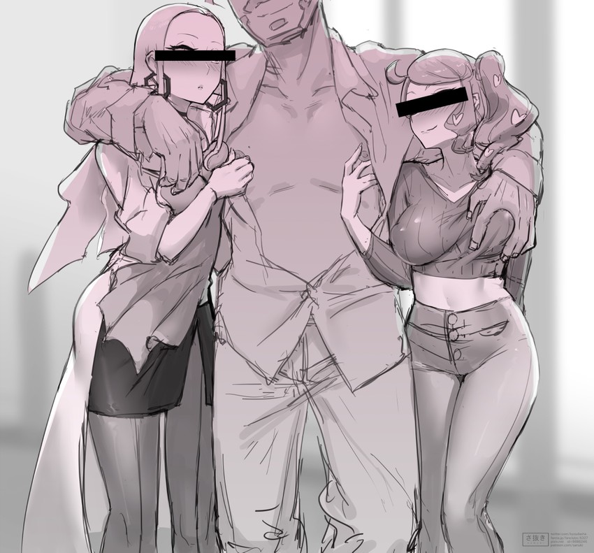 sonia, oleana, and rose (pokemon and 1 more) drawn by sanuki_(kyoudashya)