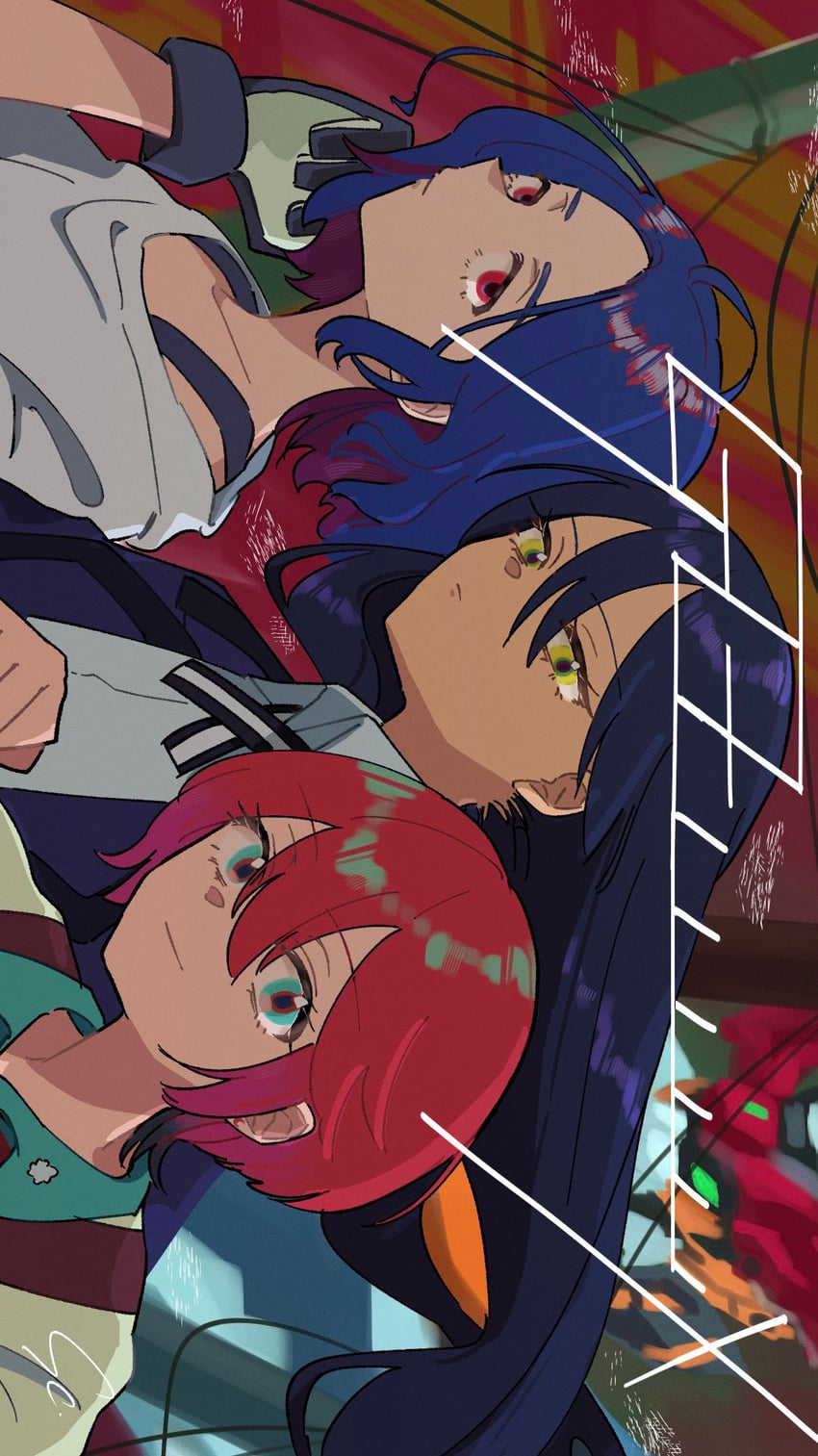 amate yuzuriha, shuji ito, nyaan, and gquuuuuux (gundam and 1 more) drawn by saltyacurry