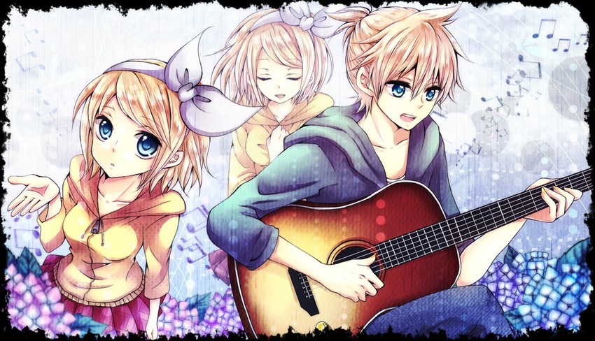 kagamine rin and kagamine len (vocaloid) drawn by hiromi_(pico_milk)