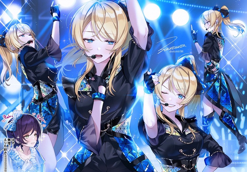 tojo nozomi and ayase eli (love live! and 1 more) drawn by zawawa_(satoukibi1108)