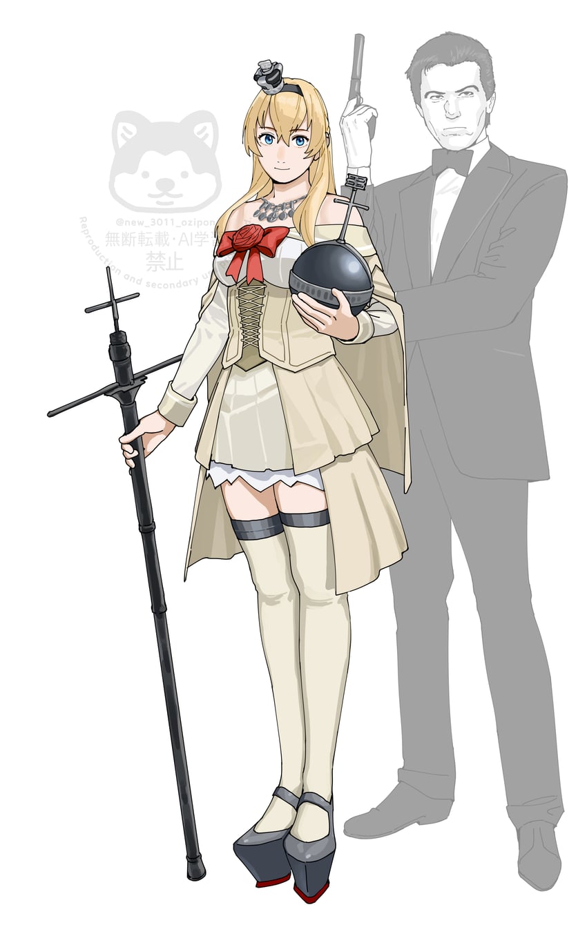warspite and james bond (kantai collection and 1 more) drawn by ojipon