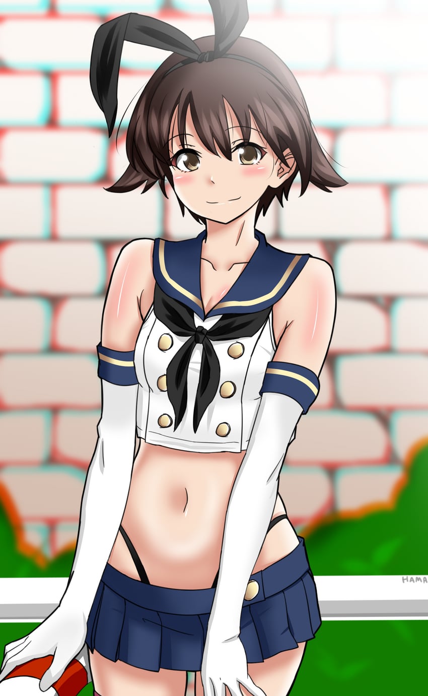 shimakaze and miyafuji yoshika (kantai collection and 2 more) drawn by hama_(zarulzaharudin)