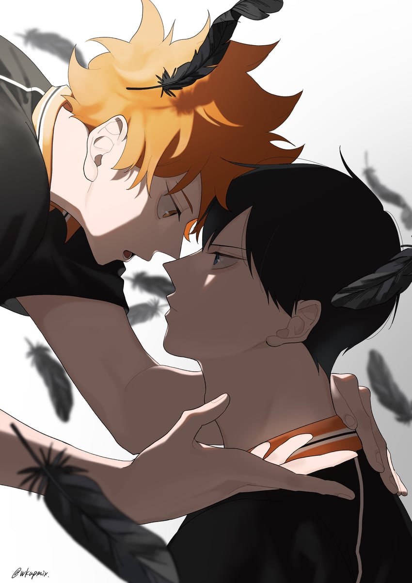 hinata shouyou and kageyama tobio (haikyuu!!) drawn by mix_(wkupmix)