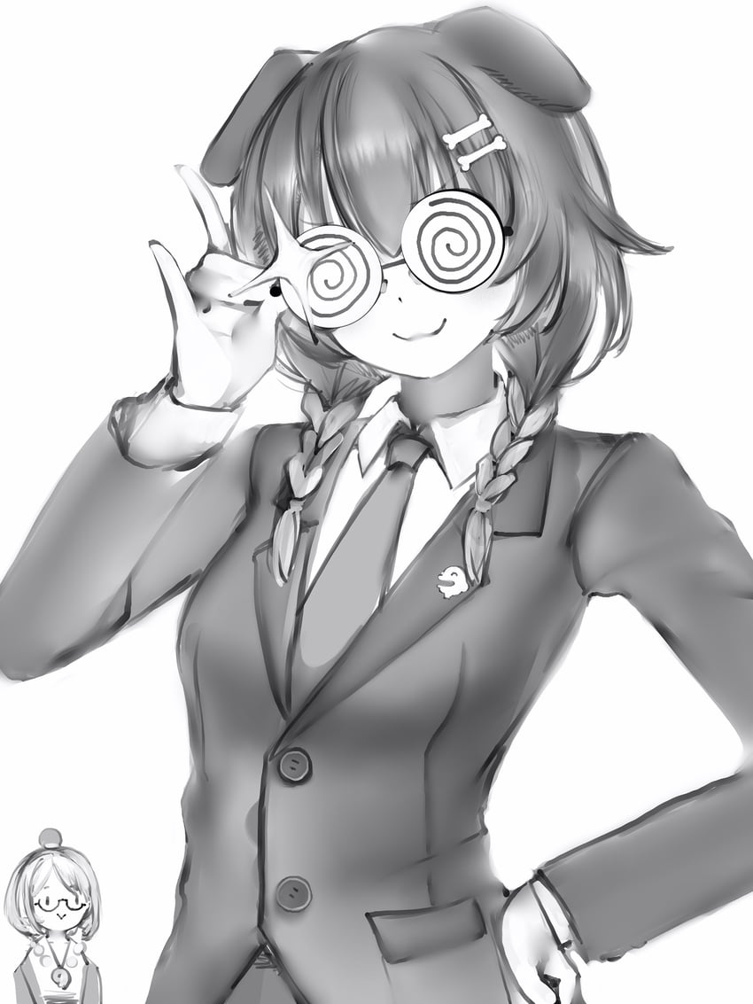 inugami korone, takane lui, maya fey, and listener (hololive and 1 more) drawn by nanashi_(nlo)