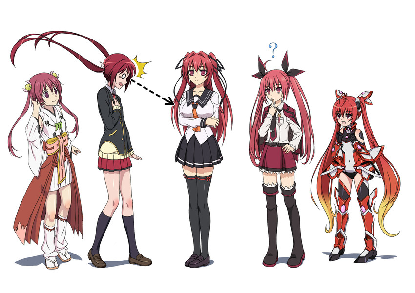 itsuka kotori, tailred, naruse mio, sakurada akane, and oomiya-no-me-no-kami (date a live and 5 more) drawn by ushiganeruneteganeru