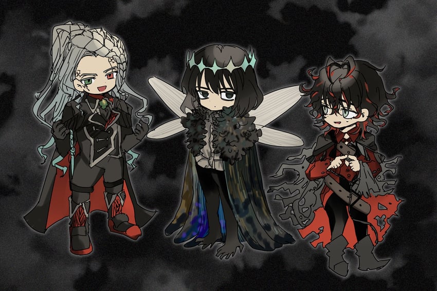 oberon, dante alighieri, and alessandro di cagliostro (fate and 1 more) drawn by hanana_(ymbk_sb)