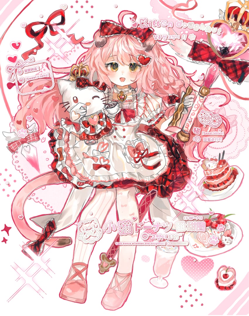goldenglow and hello kitty (arknights and 2 more) drawn by zhanghuaimin05516