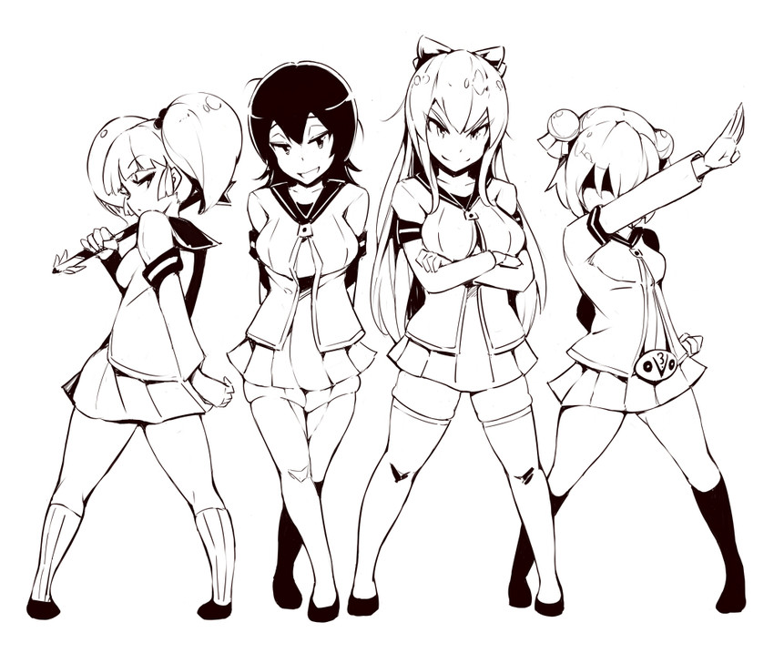 toshinou kyouko, akaza akari, funami yui, and yoshikawa chinatsu (yuruyuri) drawn by zako_(arvinry)