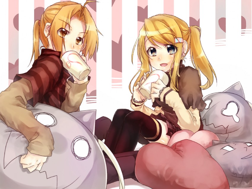 edward elric, alphonse elric, and winry rockbell (fullmetal alchemist) drawn by mikono_sakura