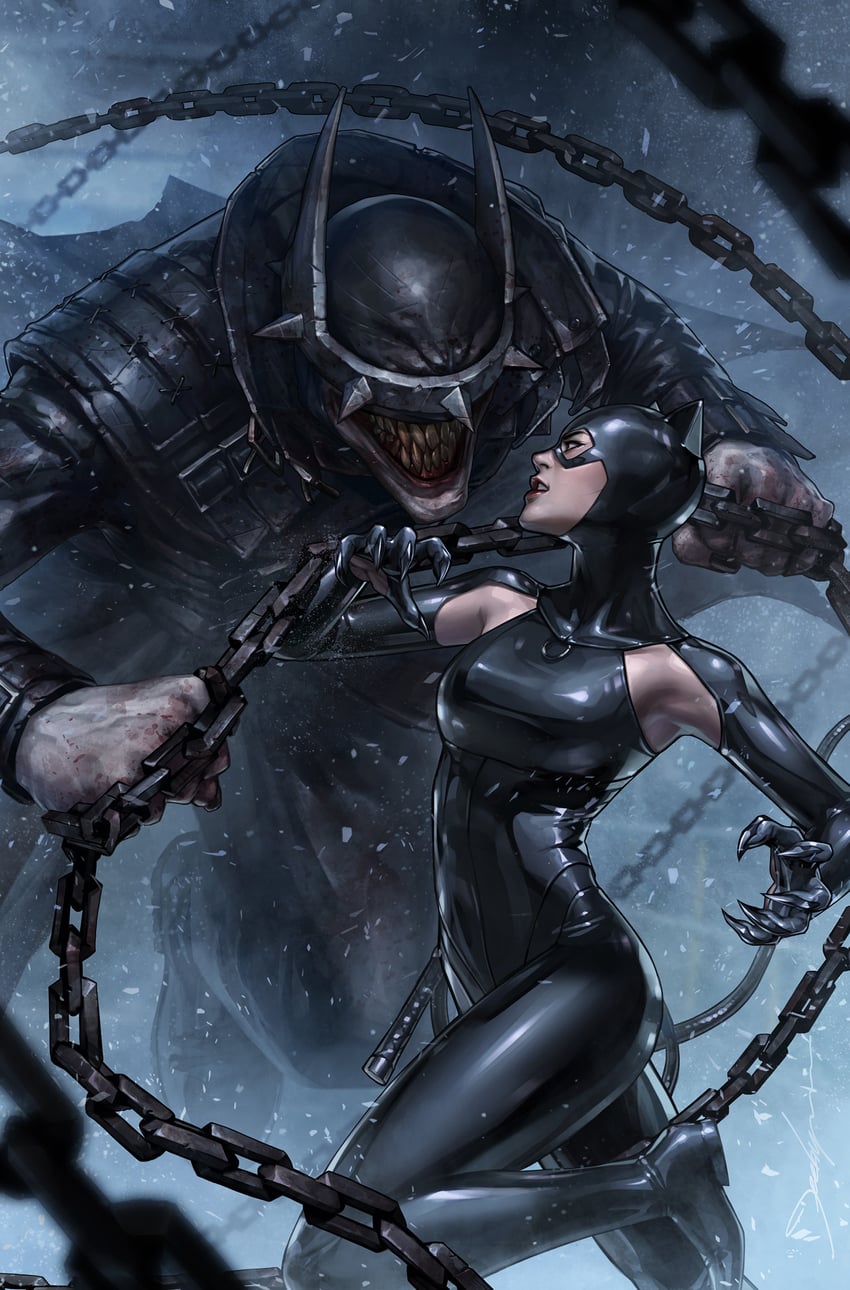 catwoman, selina kyle, and the batman who laughs (dc comics and 1 more) drawn by jee-hyung_lee