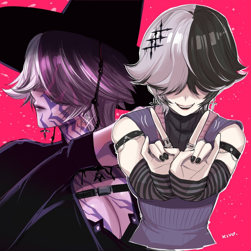 shiori novella and mystery (hololive and 2 more) drawn by kivo