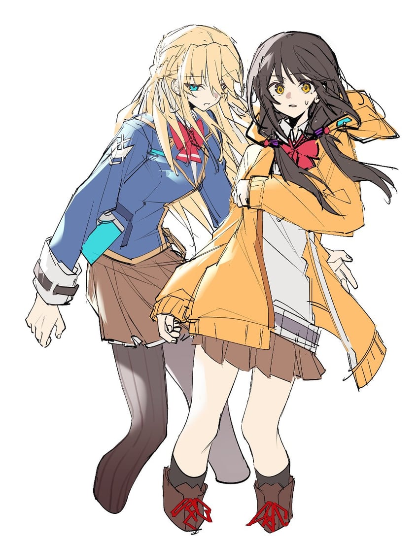 asakura karen and toujou tsukasa (heaven burns red) drawn by wuubaiwan