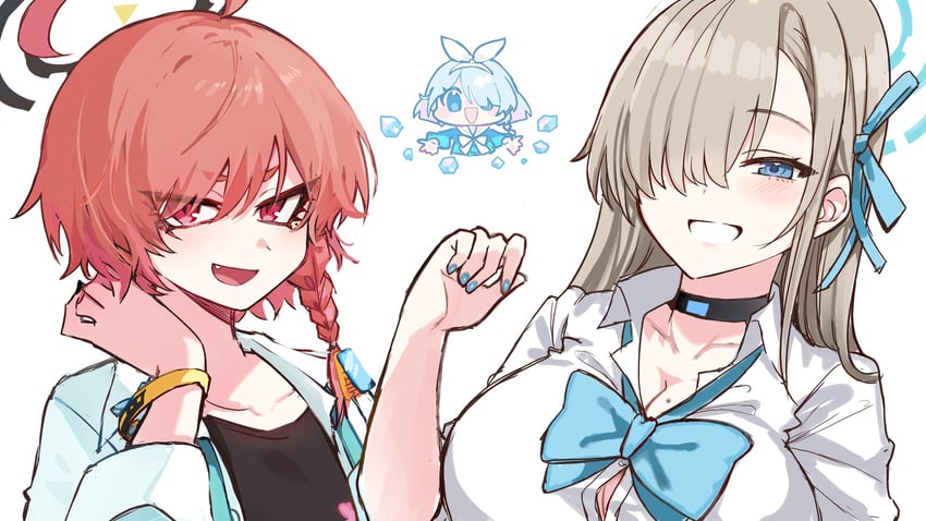 asuna, arona, and neru (blue archive) drawn by kihou_no_gotoku_dmc