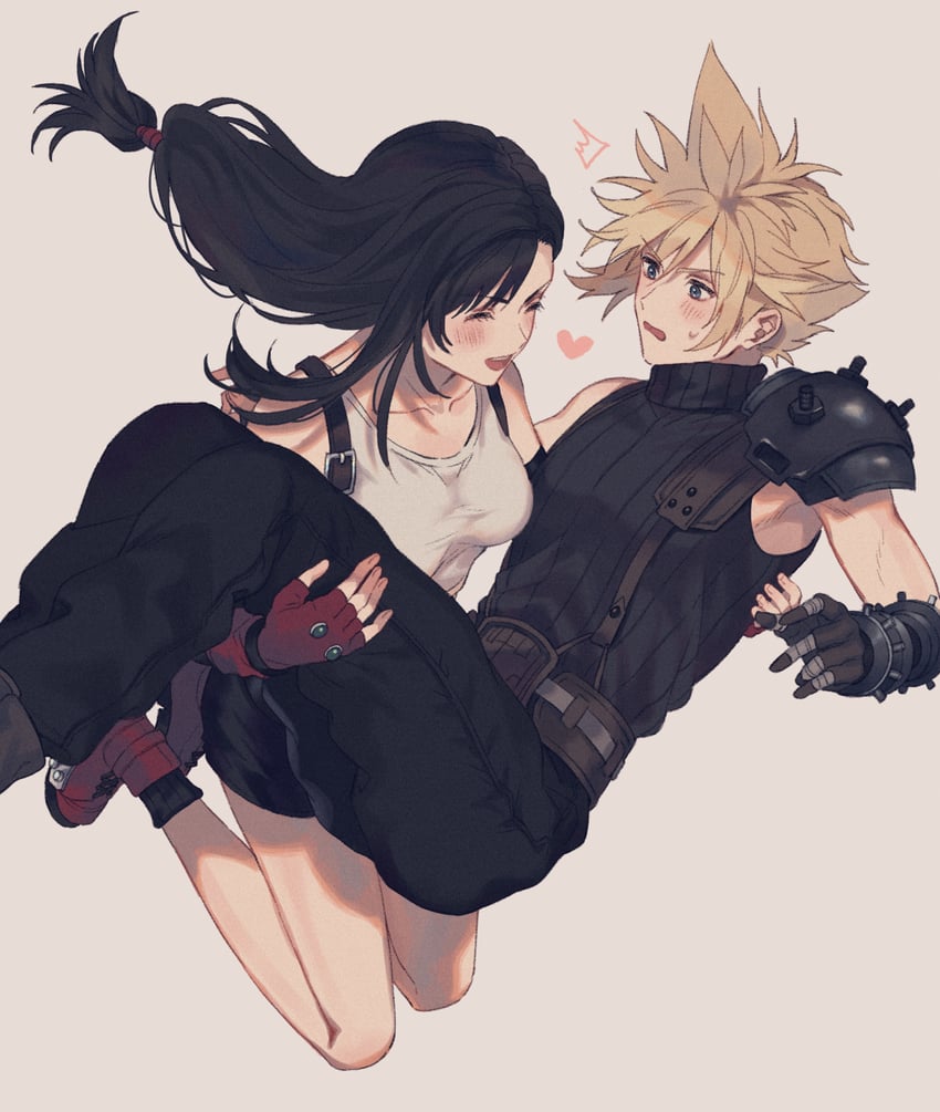 tifa lockhart and cloud strife (final fantasy and 1 more) drawn by 234_(1234!)
