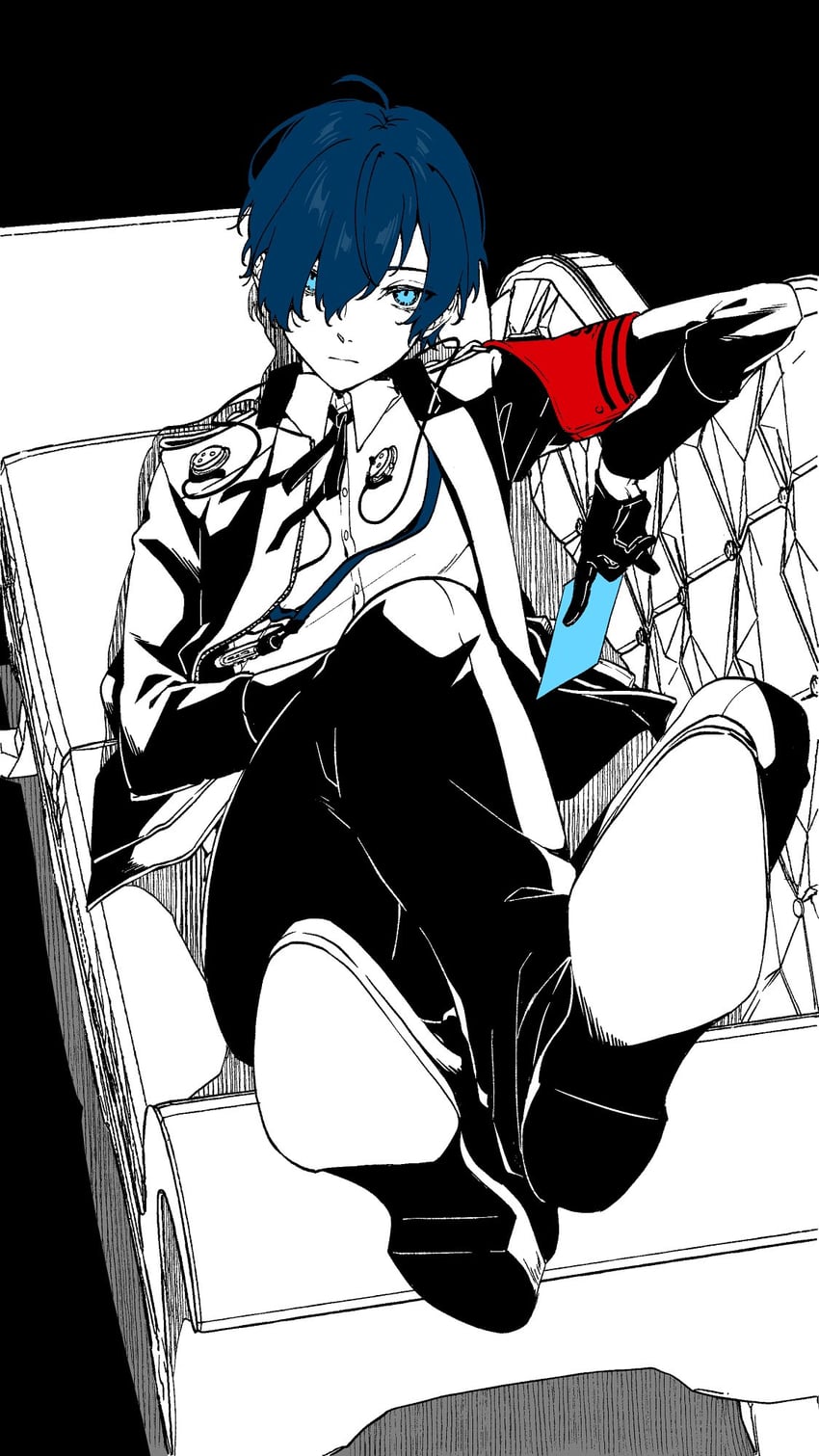 yuuki makoto (persona and 2 more) drawn by twfm