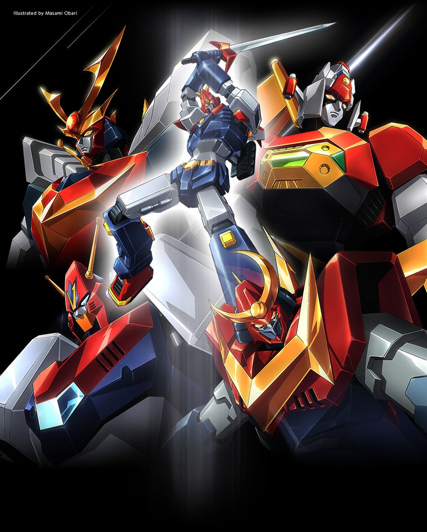combattler v, zambot 3, voltes v, daitarn 3, and daimos (choudenji robo combattler v and 4 more) drawn by oobari_masami
