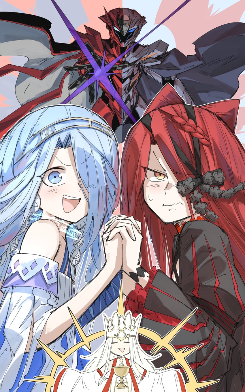 irisviel von einzbern, odysseus, typhon ephemeros, typhon epsilon, and sabazios (fate and 1 more) drawn by kankan33333