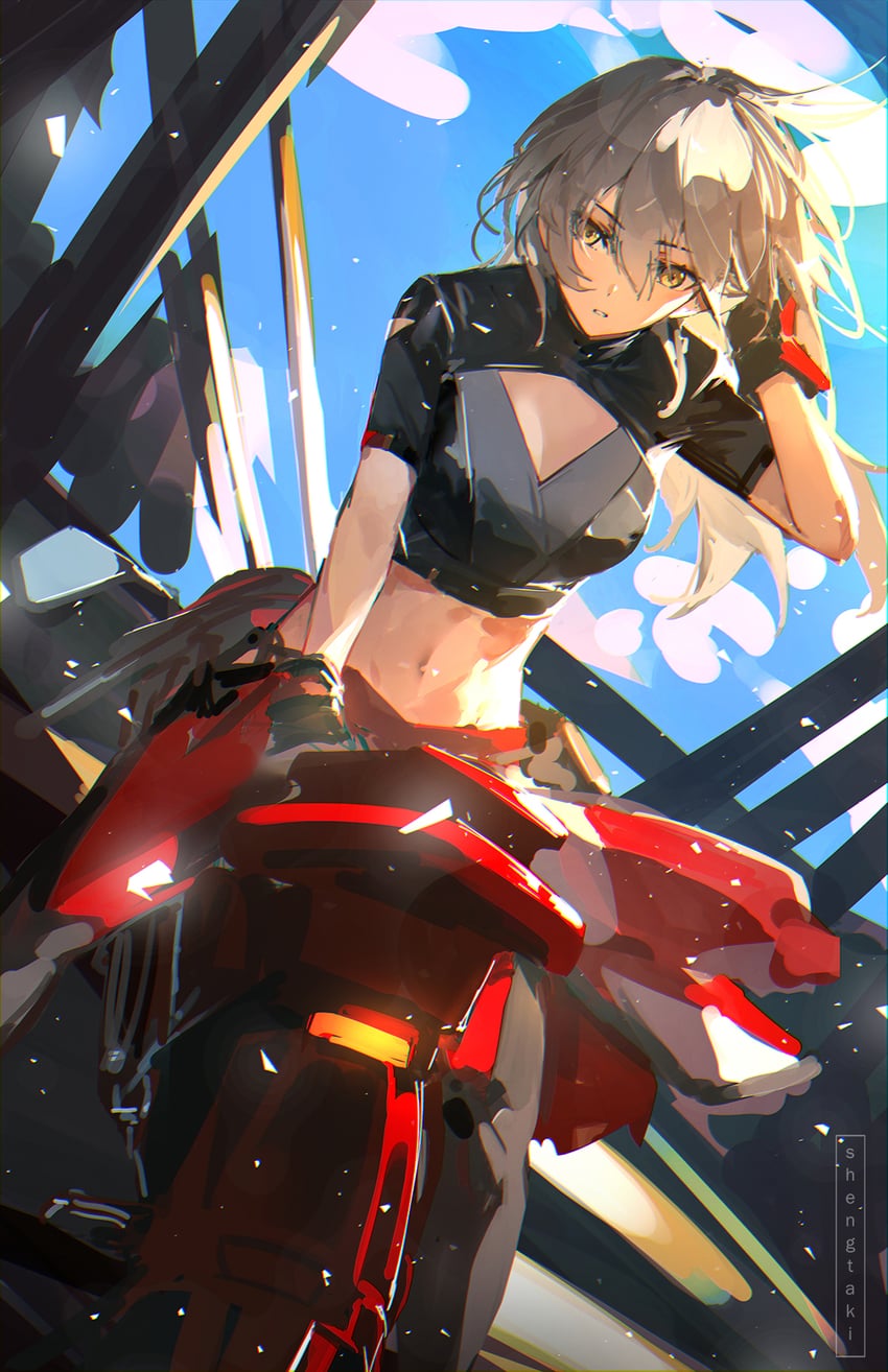 trailblazer and stelle (honkai and 1 more) drawn by shengtaki