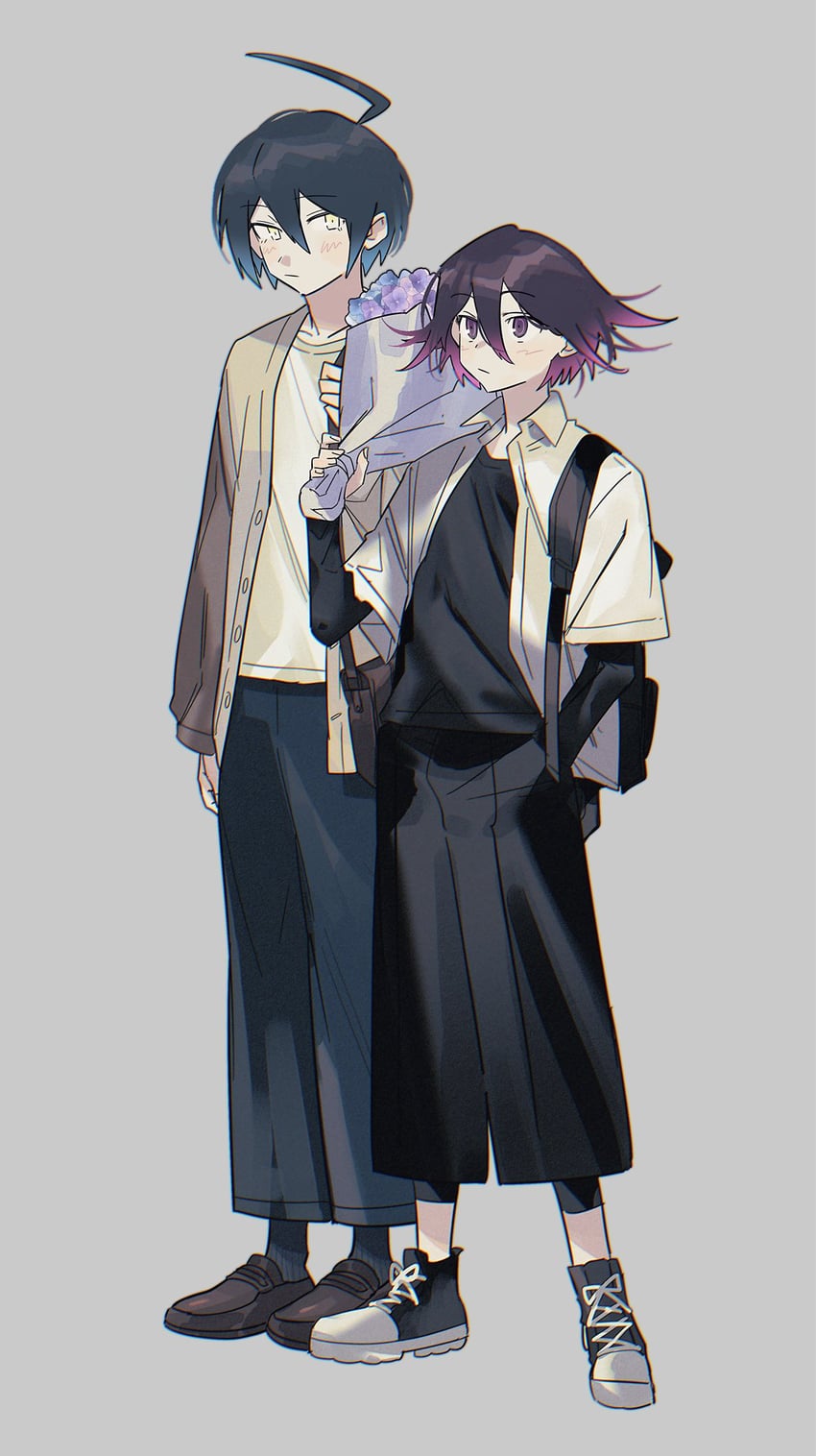 oma kokichi and saihara shuichi (danganronpa and 1 more) drawn by mito_(commando_seagal)