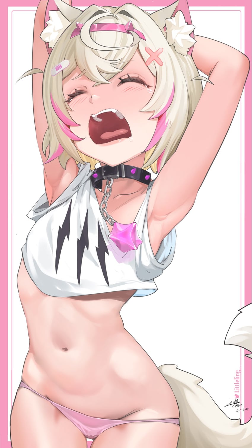 mococo abyssgard (hololive and 1 more) drawn by littleling