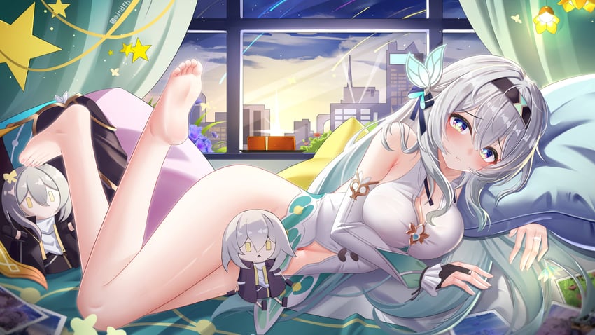 trailblazer, firefly, and stelle (honkai and 1 more) drawn by jndfh