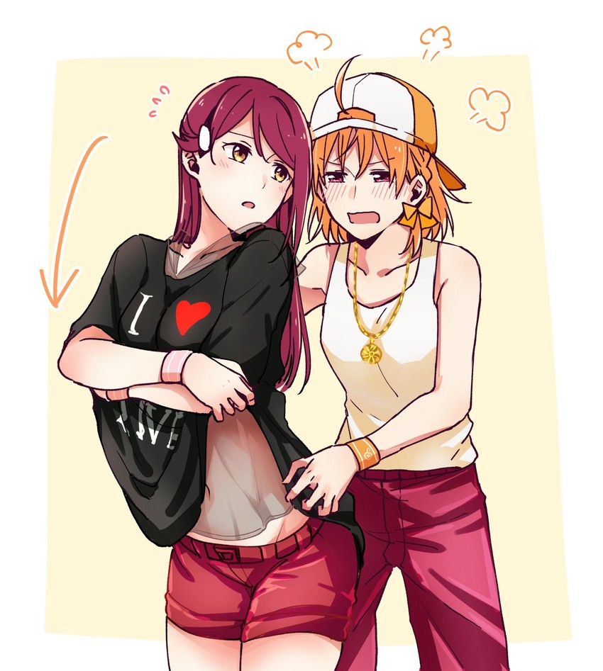 sakurauchi riko and takami chika (love live! and 1 more) drawn by kougi_hiroshi