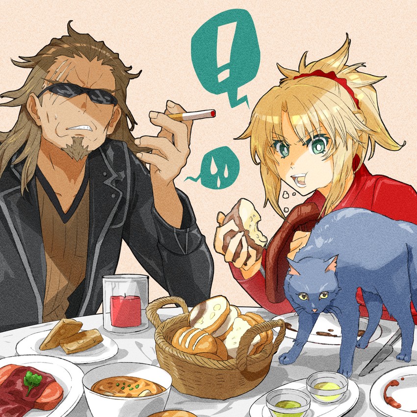 mordred and shishigou kairi (fate and 1 more) drawn by iris_(tb33064667)