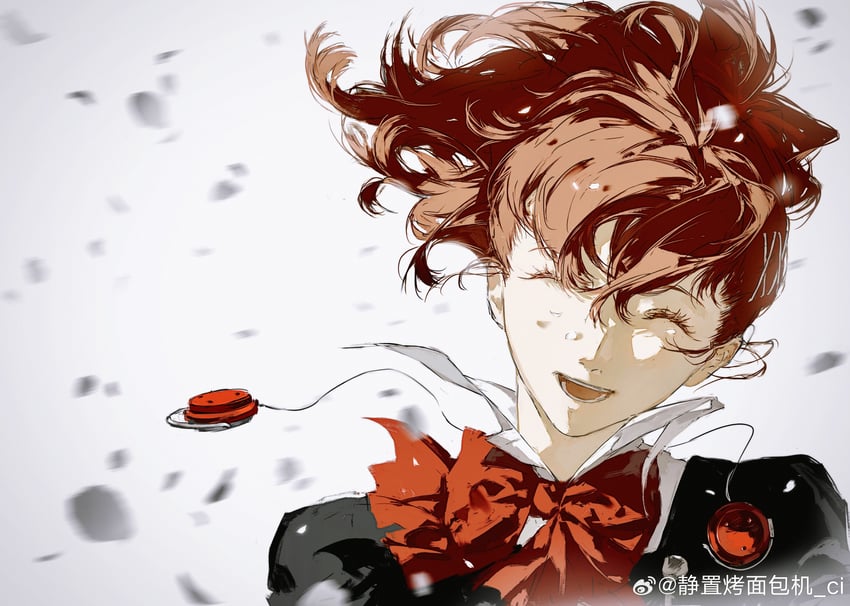 shiomi kotone (persona and 2 more) drawn by jing_zhi_kaoxiang_yu_re_zhong