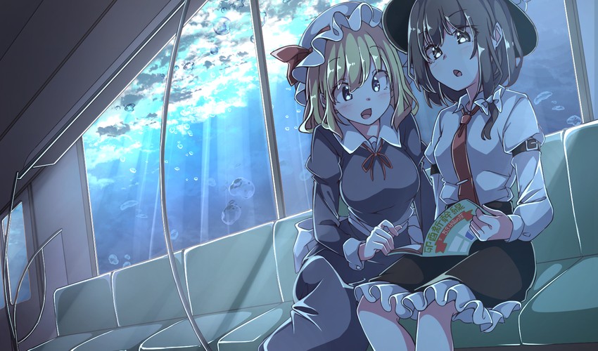 usami renko and maribel hearn (touhou and 1 more) drawn by gokuu_(acoloredpencil)
