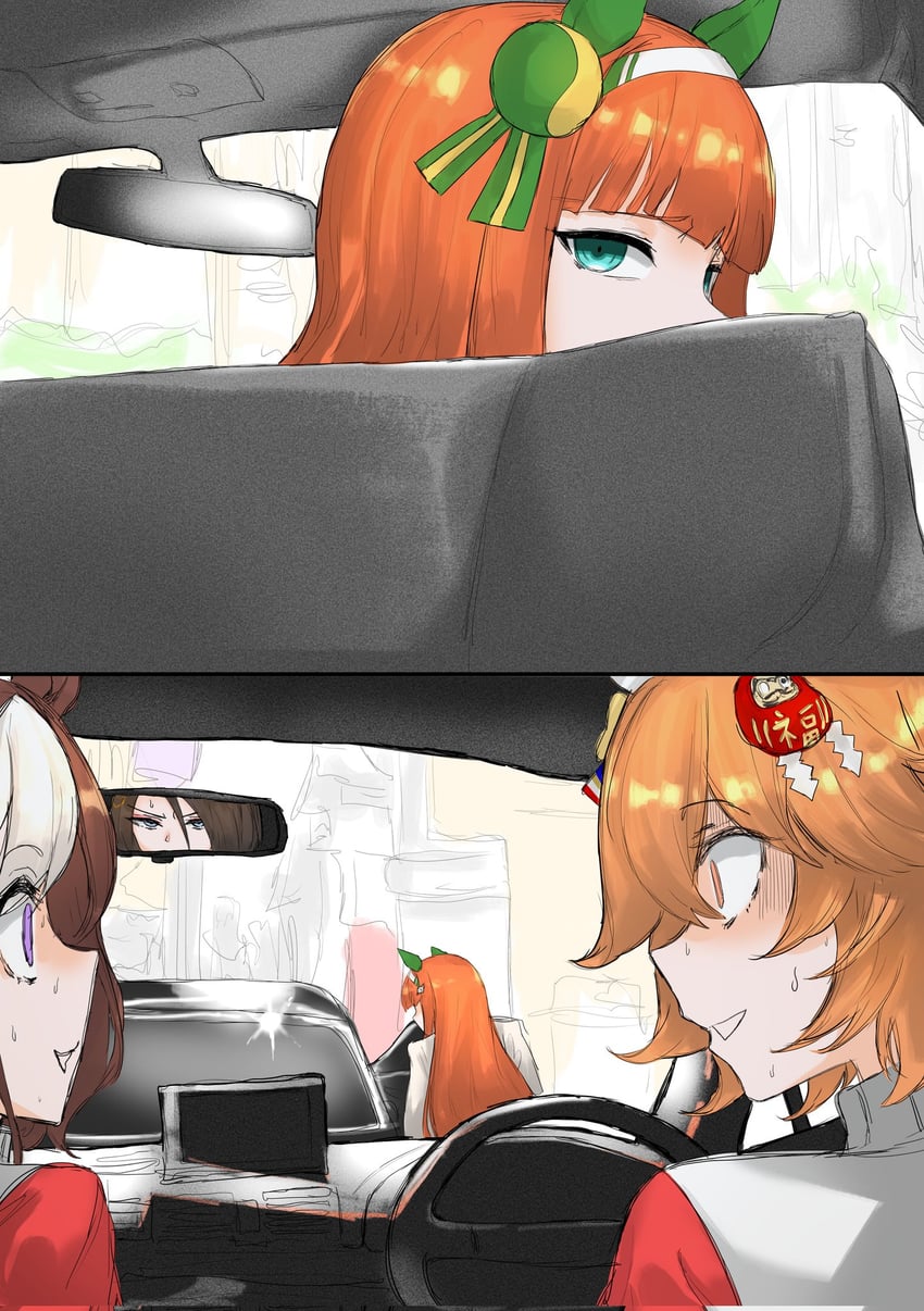 silence suzuka, special week, air groove, matikanefukukitaru, tanioka, and 3 more (umamusume and 1 more) drawn by kumiyabe