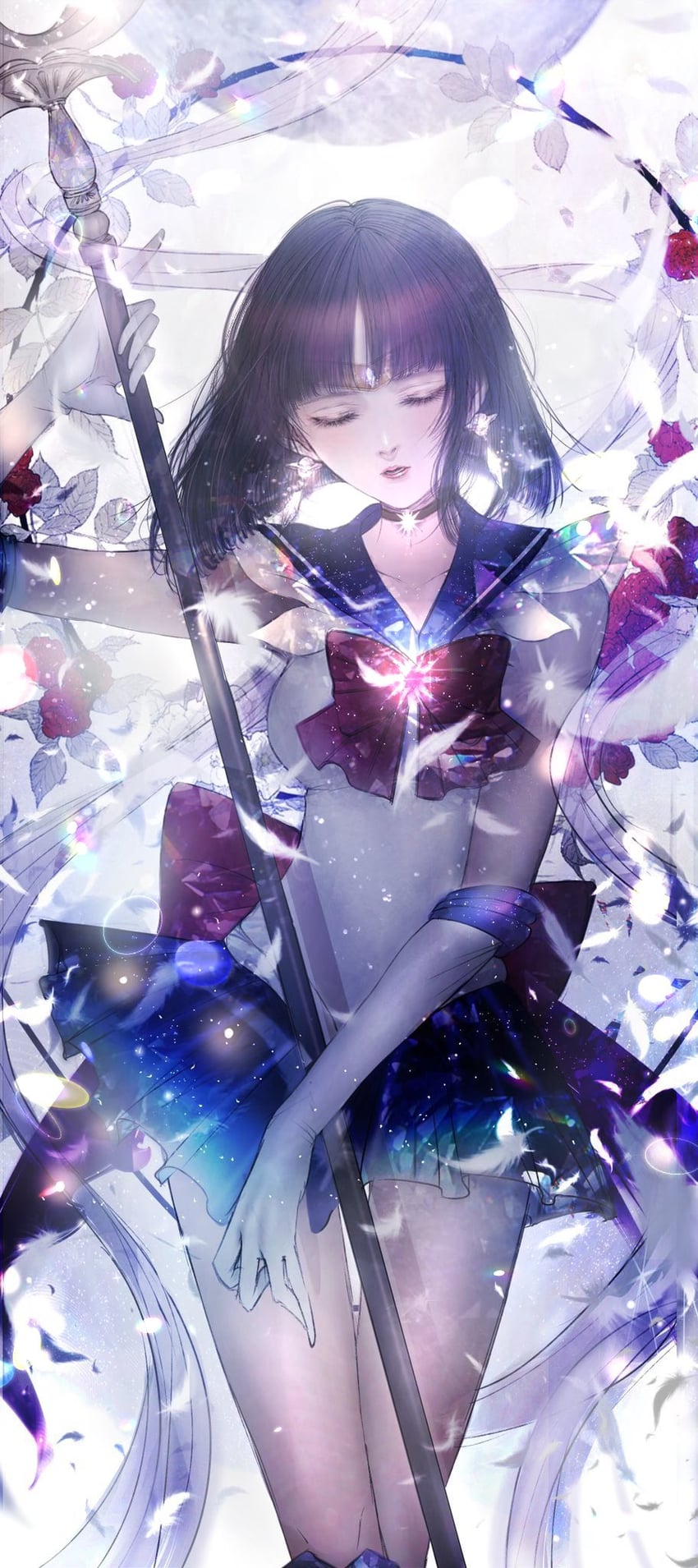 tomoe hotaru and sailor saturn (bishoujo senshi sailor moon) drawn by satsuki_kei