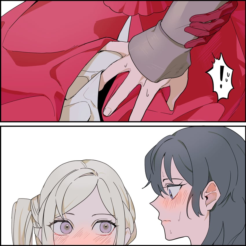 female byleth and edelgard von hresvelg (fire emblem and 1 more) drawn by b_(wldms6650)