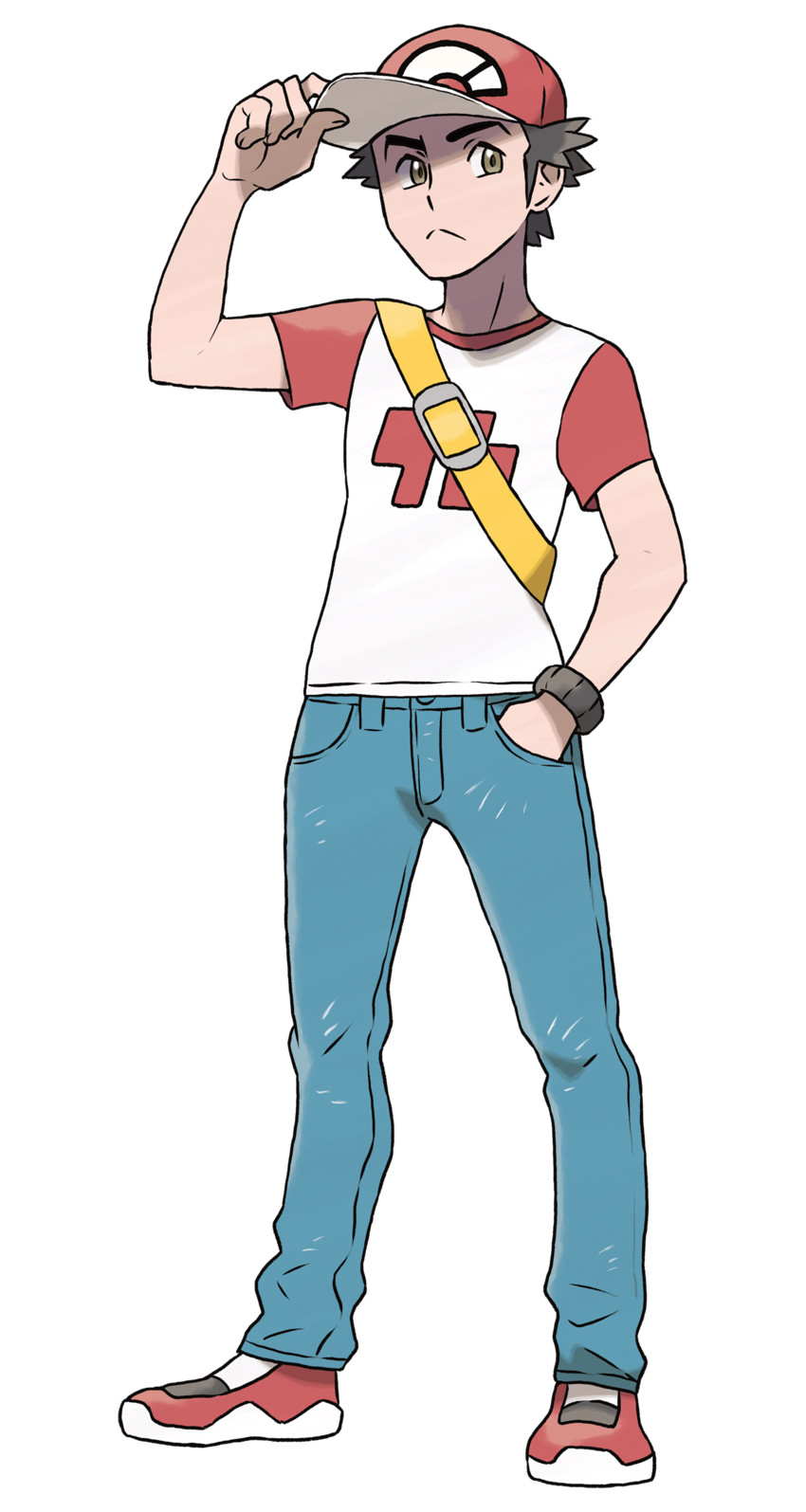red (pokemon and 1 more) drawn by sugimori_ken