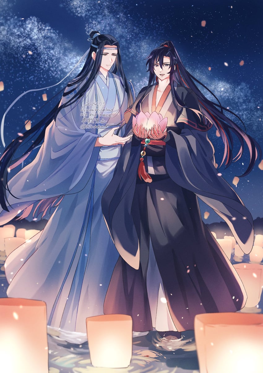 wei wuxian and lan wangji (modao zushi) drawn by kimako_(kimako_8)