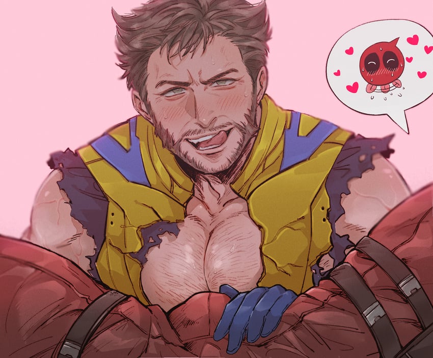 wolverine and deadpool (marvel and 4 more) drawn by masososo