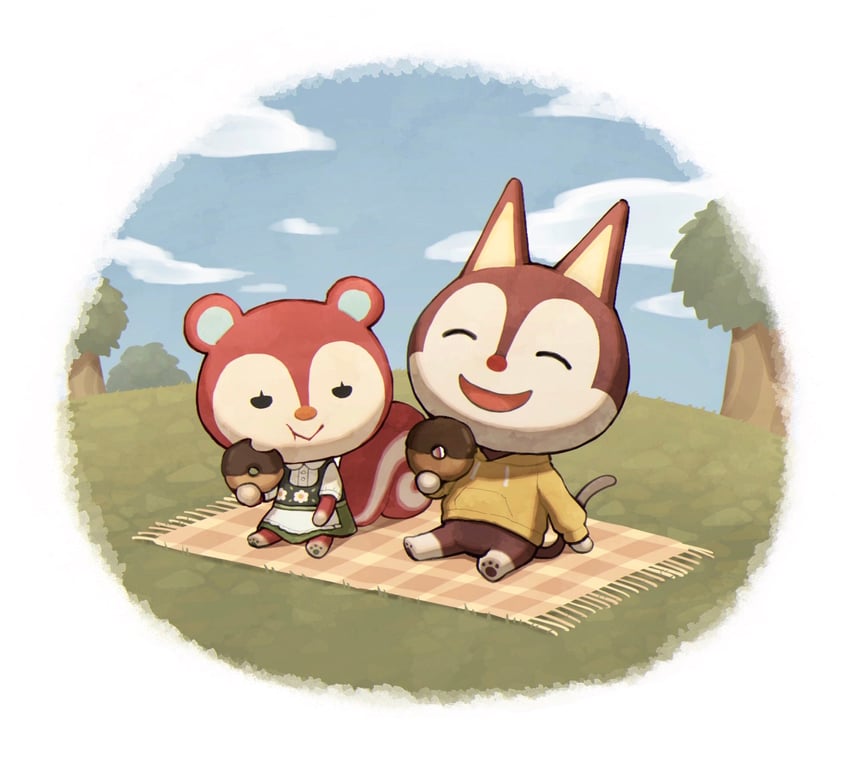 poppy and rudy (animal crossing) drawn by kaji_(oni_atat)