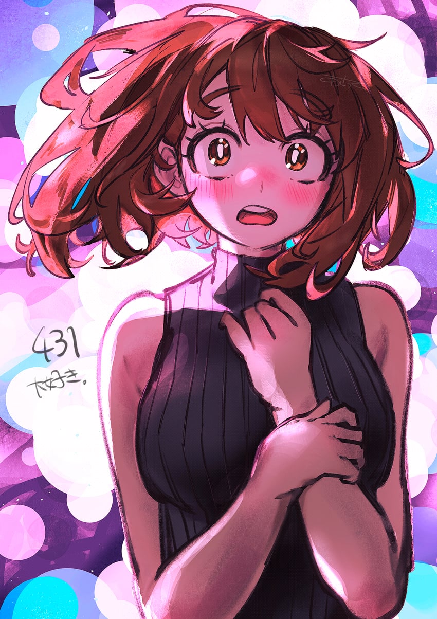 uraraka ochaco (boku no hero academia) drawn by asatte_3z