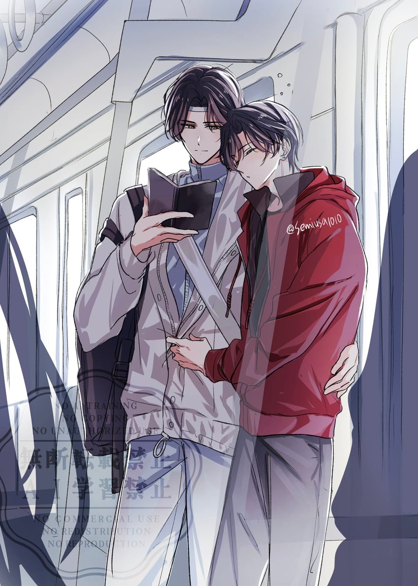 wei wuxian and lan wangji (modao zushi) drawn by semiusa1010