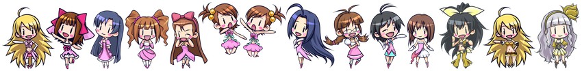 hoshii miki, kisaragi chihaya, amami haruka, kikuchi makoto, shijou takane, and 8 more (idolmaster and 1 more) drawn by shirasu_umeboshi
