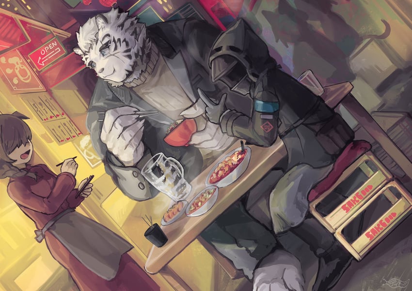 doctor and mountain (arknights) drawn by dido_(di_do_di_do)