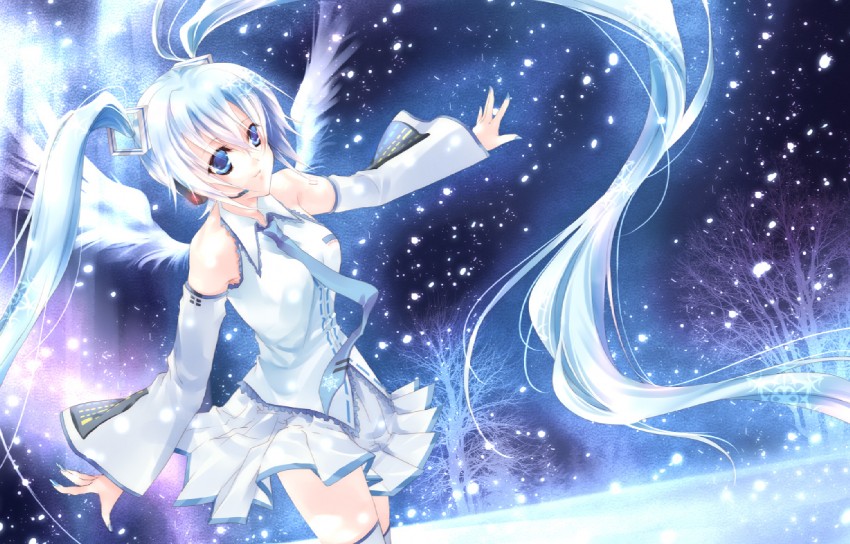 hatsune miku and yuki miku (vocaloid) drawn by kurumi_moka