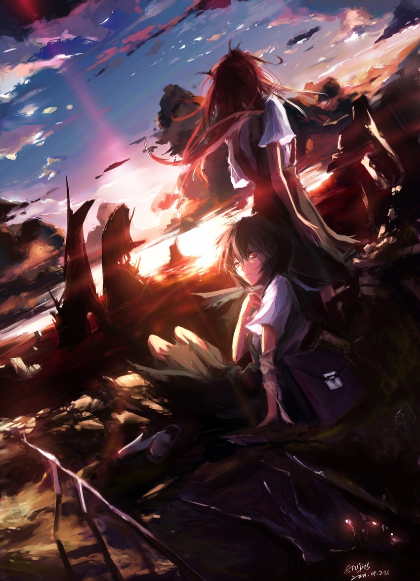 souryuu asuka langley and ayanami rei (neon genesis evangelion) drawn by stu_dts