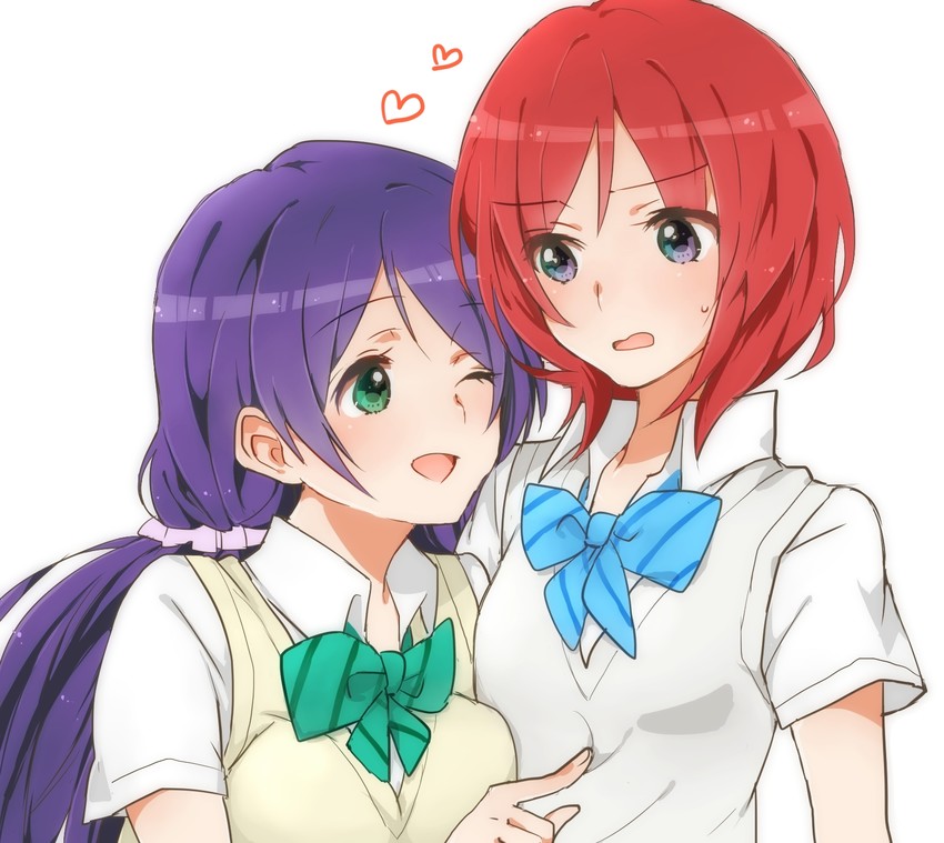 nishikino maki and tojo nozomi (love live! and 1 more) drawn by sorimachi-doufu
