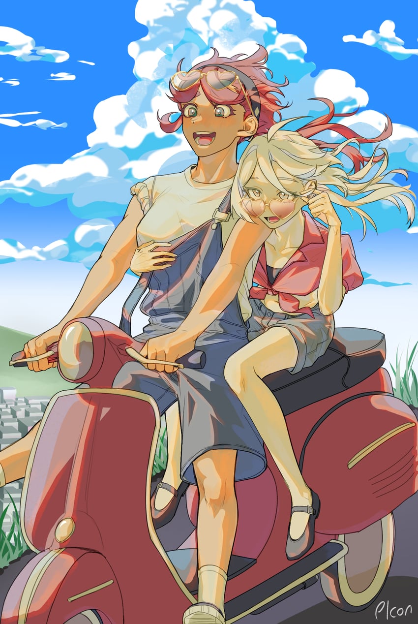 suletta mercury and miorine rembran (gundam and 1 more) drawn by plconnn