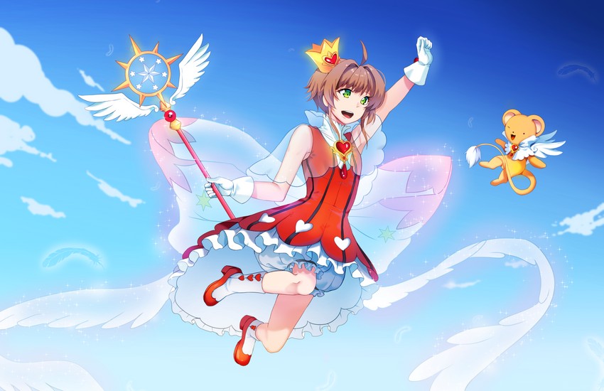 kinomoto sakura and kero (cardcaptor sakura) drawn by streyah