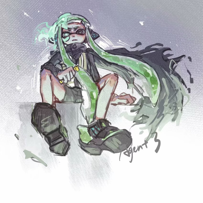 inkling player character, inkling girl, and agent 3 (splatoon and 2 more) drawn by gucandiyi52092