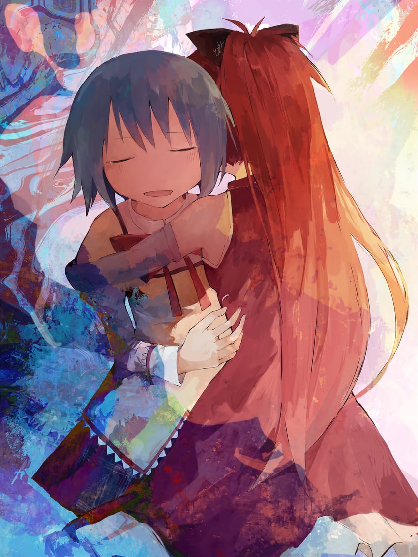 miki sayaka and sakura kyoko (mahou shoujo madoka magica) drawn by pinosan