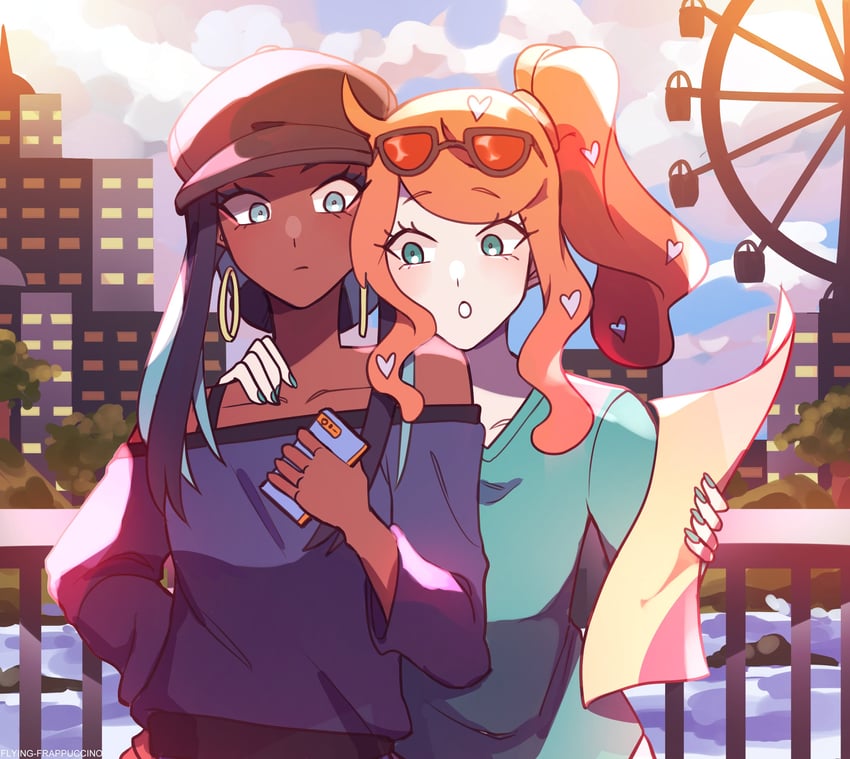 nessa and sonia (pokemon and 2 more) drawn by flying-frappuccino